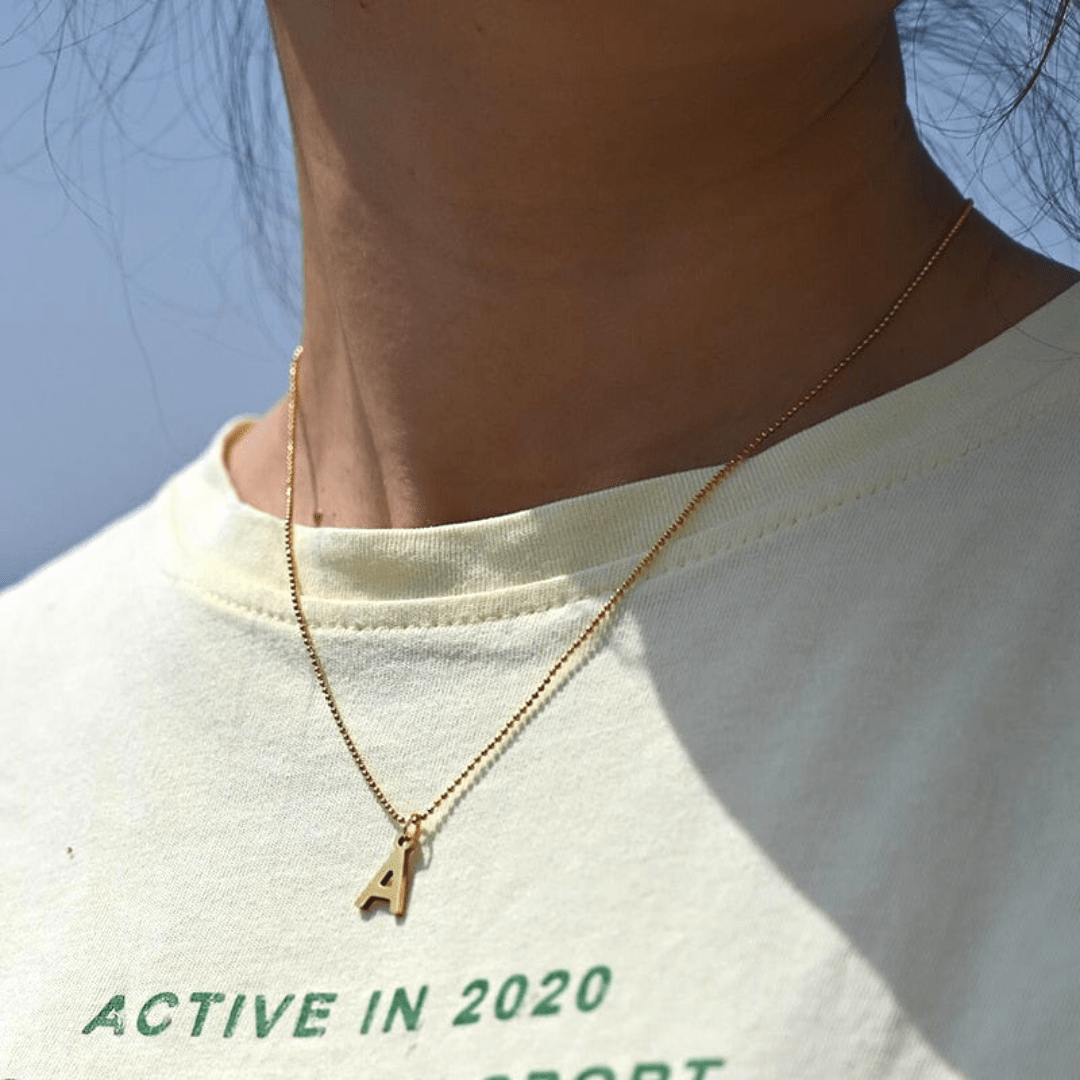 La Playa Letter gold necklace